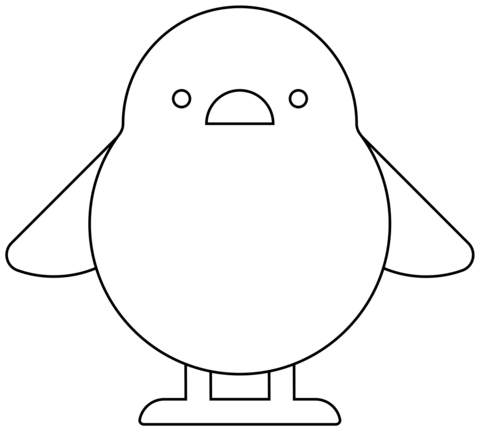 Front Facing Baby Chick Emoji Coloring Page